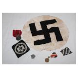 WW2 German Flag center, Russian Front medal,