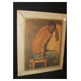 Mid Century Oil on Canvas 'Study of a Black Man'