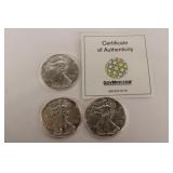 2019, 2020, 2021 1 oz fine silver American Eagle