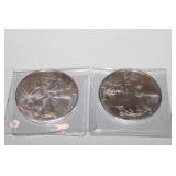 2pc 1 troy ounce .999 fine silver Coins - 2019
