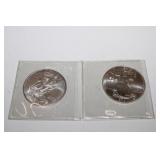 2pc 1 troy ounce .999 fine silver American Eagle