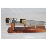 9 3/4' Long Beautiful Scrimshaw Stag Handle Custom