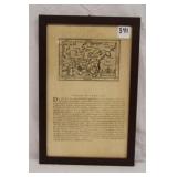 Antique wood cut Map of Mediterranean 1600's?