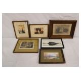 Group of 6 Vintage & Antique Mezzotint Engravings