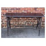 Antique Sofa Table w/ Wicker Bottom 4 1/2' x 16