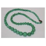 Jadeite Necklace with 14kt gold clasp 20.5'