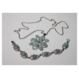 .925 Stering Designer Necklace and Matching