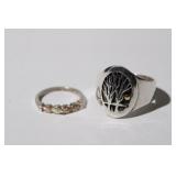 2 - 14kt - 12kt - Sterling Rings; (1) 14kt