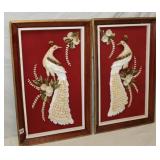 Pair of Rare 1960's Peacock 'Shell' Art