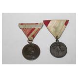 2pcs Austro-Hungarian Franz Joseph I Medal for