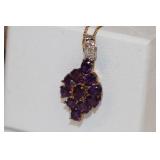 NWT Amethyst and diamond pendant, gold over