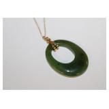 12 KT gold filled Necklace with Jade Pendant