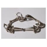 .925 Sterling Designer signed Horse Bit style