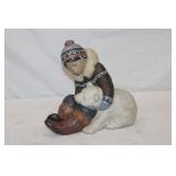 Lladro Porcelain 'Eskimo Girl with Polar Bear'