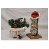 2pc Face Jugs; Freckles Claus & Glitz