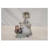 Llardo Porcelain 'Little Girl with Turkeys' 7 3/4'