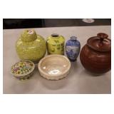 6 pc. porcelain & Pottery
