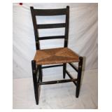 Antique Stencil Painted Rush Bottom Chair