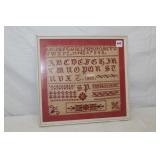 1888 Sampler framed 12.5' x 13.5'