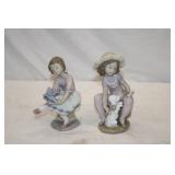2pcs Lladro Porcelain 'Best friends' &