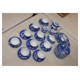 34pc Miniature Blue Willow Tea Set made in