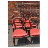 Set of 6 Antique Victorian Balloon Back Chairs