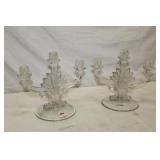 Pair of Vintage Glass 3 light Fostoria Candelabras