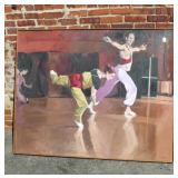 4'x5' Oil on Canvas 'Dancing Instructor' signed