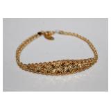 14K over 925 sterling sunburst cut pattern, rope