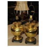 A pair of Vintage Brass Chinese Style Lamps
