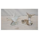 2pc Lladro Porcelain 'Taking Flight' 4 3/4in &
