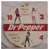 Vintage Metal Dr. Pepper Sign 11.75' diameter