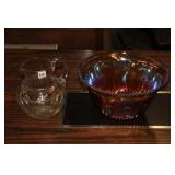 Indiana Glass Marigold Carnival Punch Bowl 12'wide