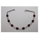 New garnet and moissanite sterling bracelet,