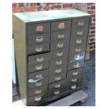 Vintage 27 Drawer Metal Cabinet w/ Lamp Parts