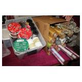 2 Boxes of Ribbon; wrapping paper, mesh