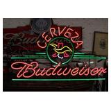 Vintage Budweiser Cerveza Neon Sign