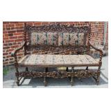 Heavy Carved Oak Sofa 46'tallx64'w