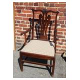18th Century French Walnut Arm Side Chair, slip