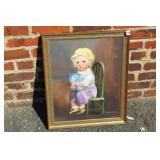 Diamnne Dengel Oil on board 'Girl w/ bonnet'
