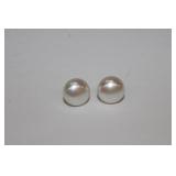 14k 8mm White Cultured Pearl Stud Earrings