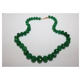 14k Faceted Emerald Bead Necklace 18'