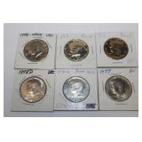 6 Kennedy Half Dollars