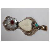 Sterling Balinese gemstone goddess face pendant