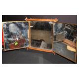 Antique Folding 3 Panel Japanese Mirror