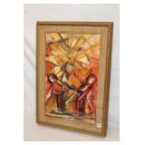 Mixed Media Watercolor signed Ruth M. Kobler