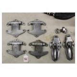7pc Art Deco Cast Metal Hardware Hinges