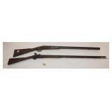 2pc Guns;  Antique 51' long Early Flint Lock Gun