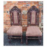 1 Pair of Antique French Dining Chairs Renaissance