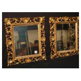 Pair of Florentine Style Guitwood Antique Mirrors